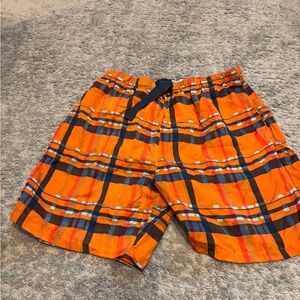 UNIONBAY Orange Plaid Athletic Swim Shorts